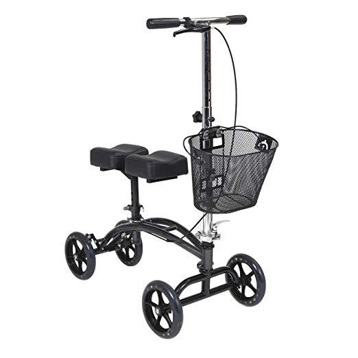 Knee Scooter - Dual Pad Steerable Knee Walker with Basket, Alternative to Crutches